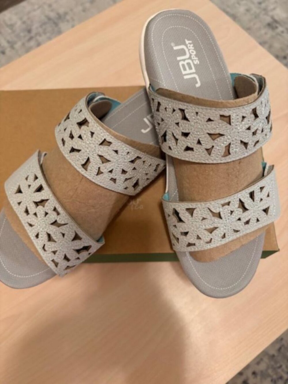 Women's JBU Jambo Wildflower Sport Sandals Adjustable Gray Size 7M Slides New